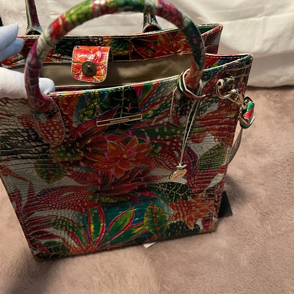 Gently used Brahmin Monique Tropical Utopia Leather Tote. Reasonable offers! - Picture 5 of 7